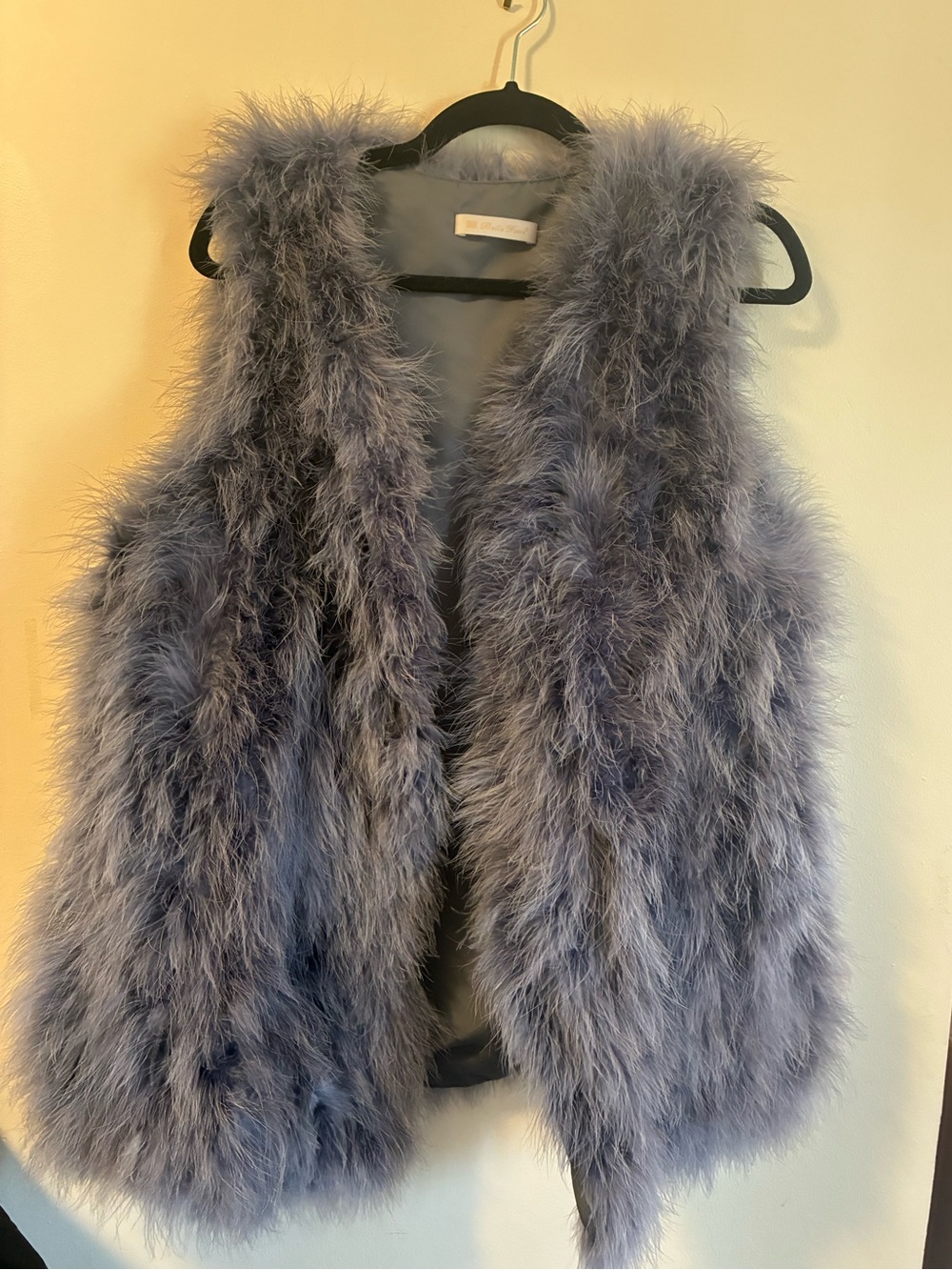 BELLE FARE vest real Ostrich feather size large